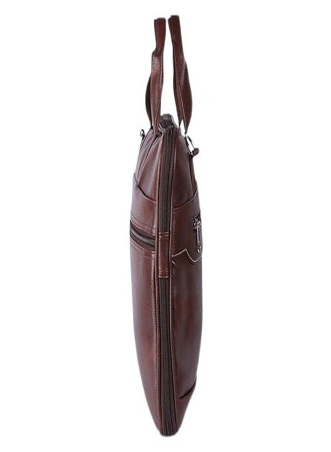 SSBC Synthetic Leather Briefcase Best Laptop Messenger Bag Satchel for Men with Handle and Detachable Shoulder Strap Bag for Men with standard Size 15.6 Inch - Brown - Image 4
