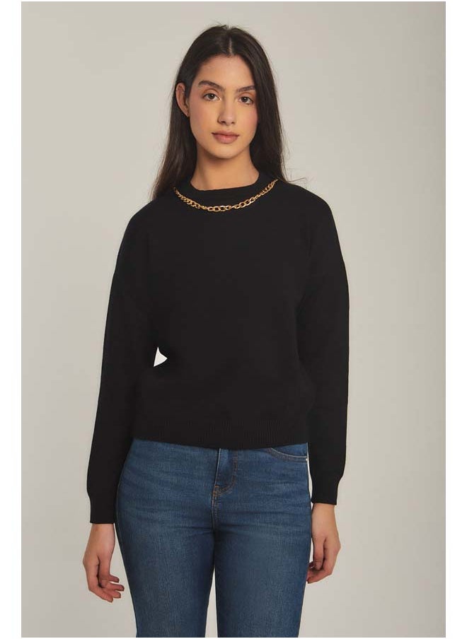Dare Fancy Pullover With Chain Neck Detail  - Image 1