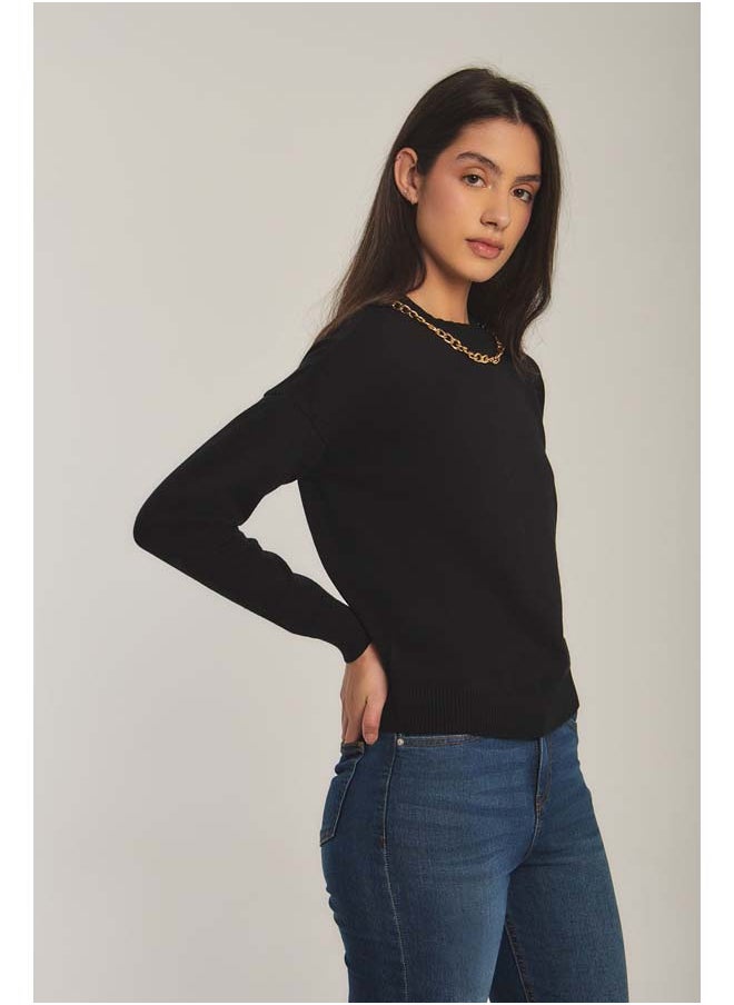 Dare Fancy Pullover With Chain Neck Detail  - Image 5