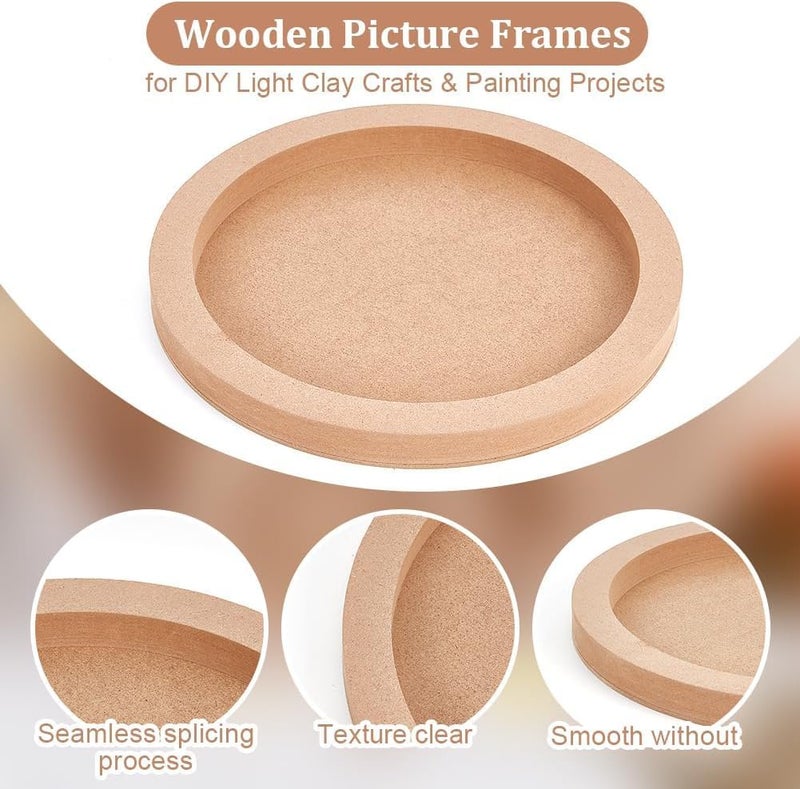 ARS 3pcs Canvas Boards - Round Wood Painting Boards, 15cm & 20cm Diameter, Unfinished Wood Paint Pouring Panels for Crafts - Image 4