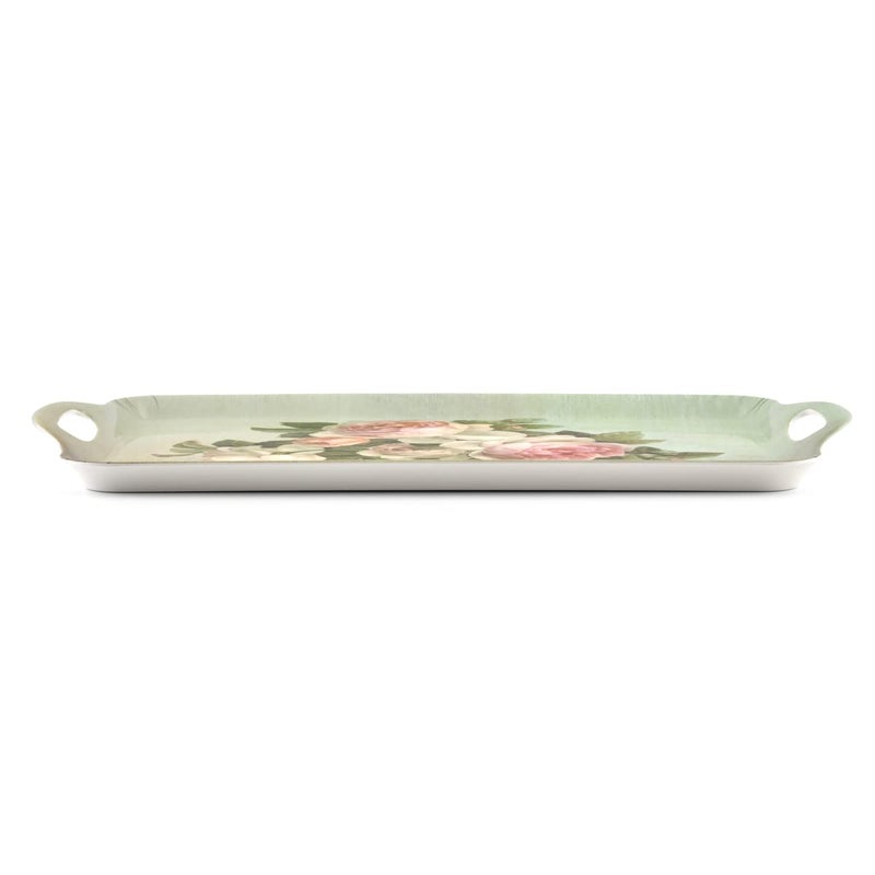 Pimpernel Antique Roses Collection Large Handled Tray | Serving Tray for Lunch, Coffee, or Breakfast | Made of Melamine for Indoor and Outdoor use | Measures 18.9" x 11.6" | Dishwasher Safe - Image 3