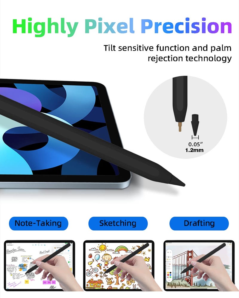Gnanlen iPad Pencil 2nd Generation with Magnetic Wireless Charging,Same as Apple Pencil 2nd Generation,Stylus Pen Compatible with iPad Pro 11in 1/2/3/4,iPad Pro 12.9in 3/4/5/6,iPad Air 4/5,iPad Mini 6 - Image 5