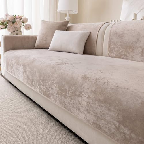 Aucrovee Easy Clean Couch Cover for Dogs,Non Slip Sofa Covers Washable for 3 Cushion Couch Sofa Sectional Sofa Slipcover, Furniture Protector (1 PCS 36"x36" Black) - Image 3