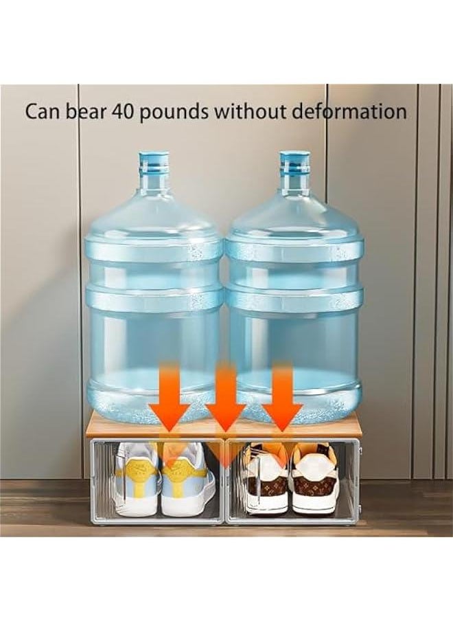 HOOKOR Large Shoe Storage Box, 6 Pcs Clear Plastic Stackable Shoe Organizer,Plastic Shoe Storage Stackable Organizer box,Space Saving Foldable Shoe Rack Sneaker Container Bin Holder  - Image 4