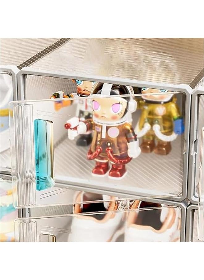HOOKOR Large Shoe Storage Box, 6 Pcs Clear Plastic Stackable Shoe Organizer,Plastic Shoe Storage Stackable Organizer box,Space Saving Foldable Shoe Rack Sneaker Container Bin Holder  - Image 5