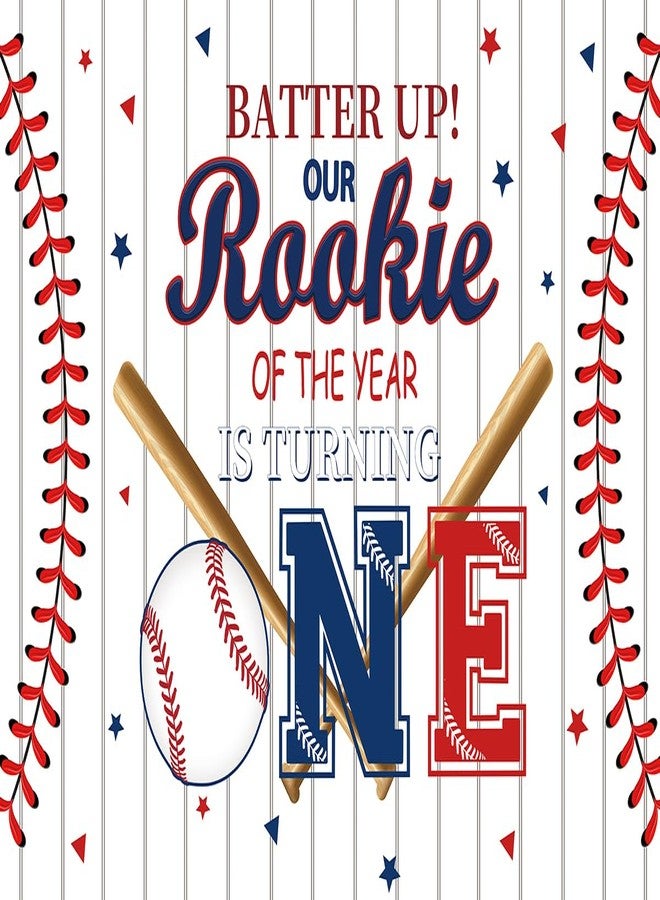 INRUI Baseball 1st Birthday Photography Backdrop Rookie of the Year for Boys Baby First Birthday Party Decorations Banner (6x4FT) - Image 5