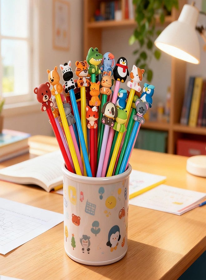 DMIGHT Cute Safari Animals Cartoon Gel Black Ink Pens,Random Kawaii Writing Pens,Assorted Styles Pens for School Office Home Student Kids Present (24) - Image 2