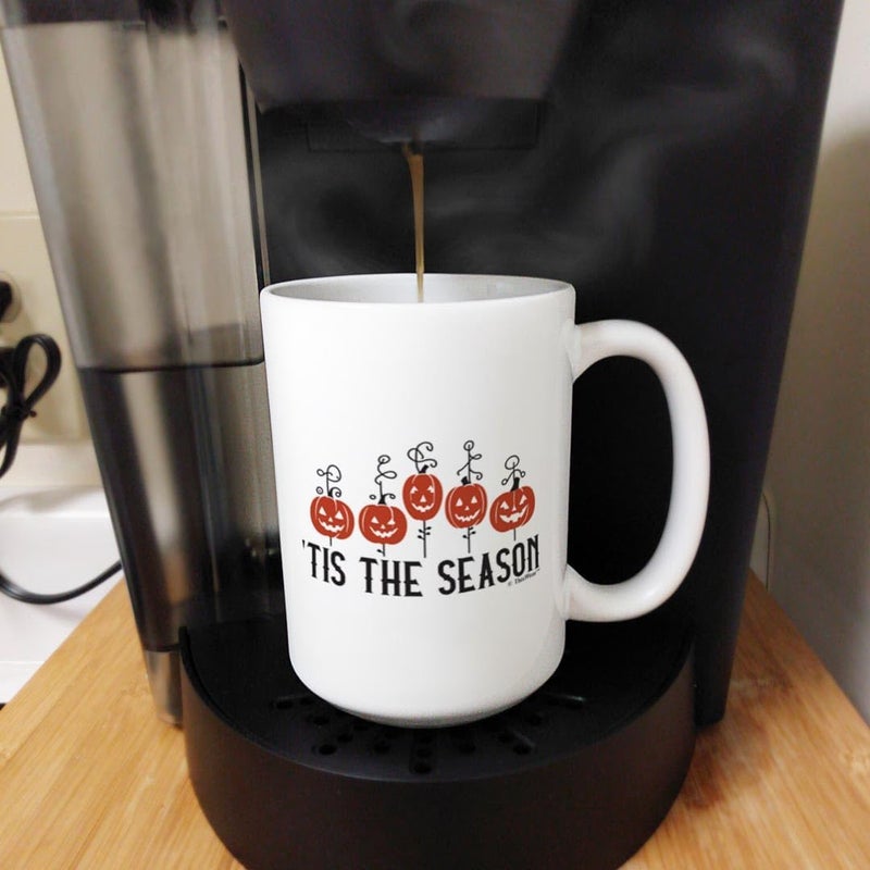 ThisWear Halloween Coffee Mug Tis the Season Jack o Lanterns 2 Pack 15oz Ceramic Coffee Mug Set - Image 5