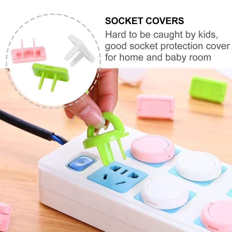 60pcs Safety Outlet Covers Plug Socket Protectors Electrical Shock Prevention Insulated Home Use Mixed Color Random Color - Image 3