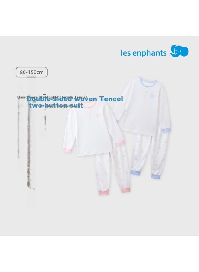 Les enphants Liyingfang Children's Underwear Set Homewear Set Baby Spring And Autumn Underwear Set 90cm - Image 2