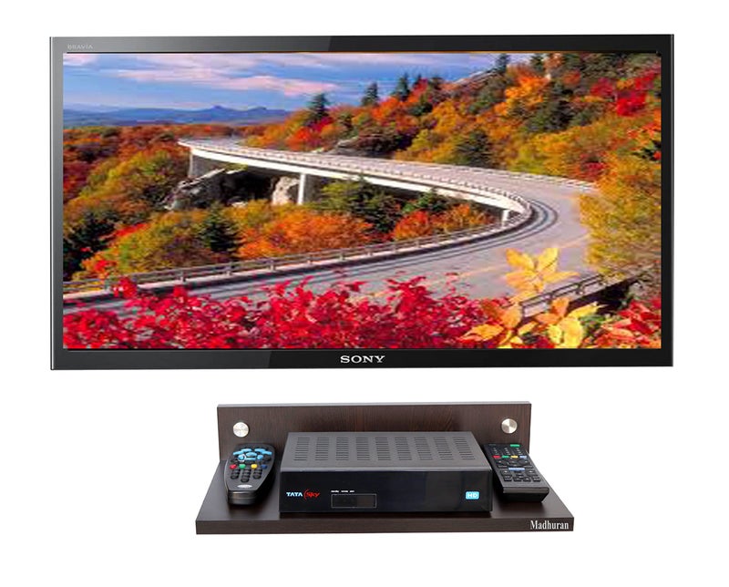 Madhuran Engineered Wood Wall Mounted Set Top Box Holder Tv Entertainment Unit Wenge - Image 1