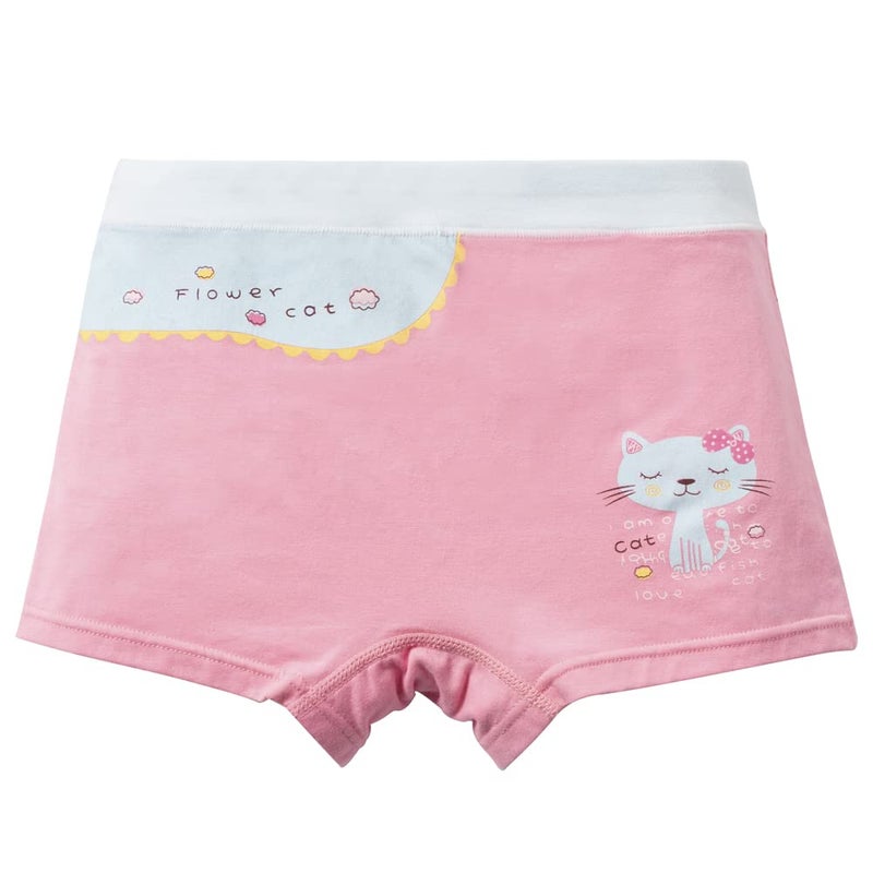 Core Pretty Girls Boy Shorts Underwear Soft Cotton Panties Kids Comfortable Boxer Briefs Underpants Size 8-12Y (Flower Cat, 8-12Y) - Image 5