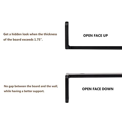 NEODROP 8 Pack 4 Inch Floating Shelf Brackets, Heavy Duty Hidden Wall L-Brackets for Kitchen, Fireplace Mantels, Bookshelves | Floating Shelf Hardware | Black Powder Coated Steel - Image 5