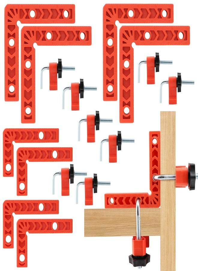 Balana 16pcs Right Angle Clamp Set, 90 Degree Clamp,Positioning Squares, 3inch 4inch x 8 Right Angle Clamp with 8 Clamp,Corner clamps Woodworking Tool - Image 2