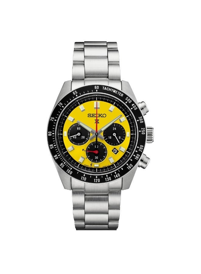 Seiko Prospex Speedtimer Men's Solar Chronograph Special Edition Watch SSC929 | Yellow Dial Stainless Steel - Image 1