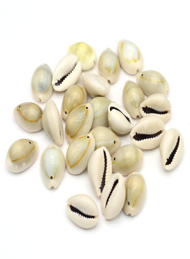 Zotoone 130 PCS Cowrie Shell Beads, White Natural Spiral Shell Beads Summer Beach Cowrie Shells for Jewelry Making DIY Craft Bracelets, Necklaces, Anklets