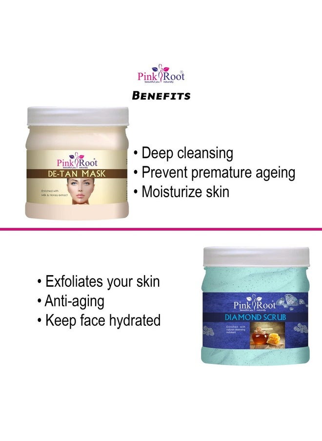 Pink Root Pink Root Diamond Mask 500gm with Diamond Scrub 500gm  - Image 5