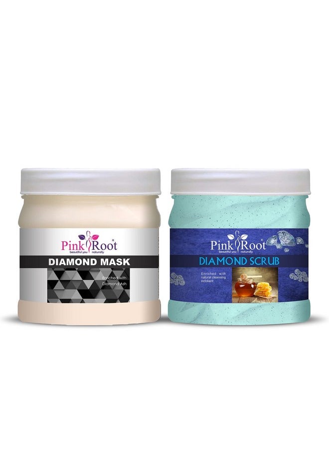Pink Root Pink Root Diamond Mask 500gm with Diamond Scrub 500gm  - Image 1
