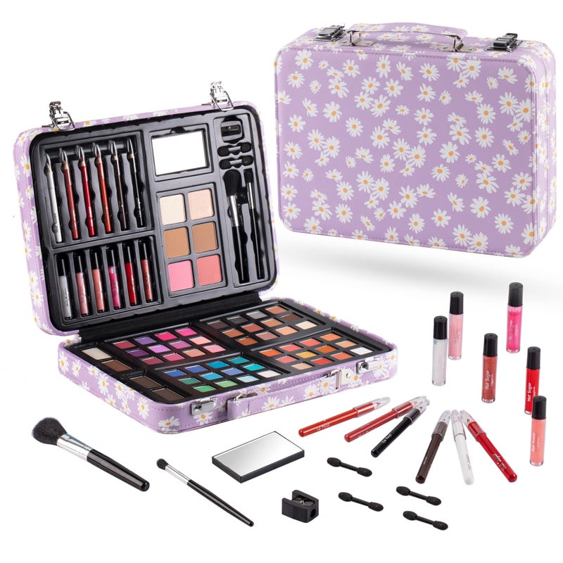Hot Sugar Makeup Kit for Teenager Girls 1012 All in One Beginner Makeup Kit for Women Full Kit Teen makeup kit Cosmetic Gift Set on Birthday ChristmasPURPLE DAISY