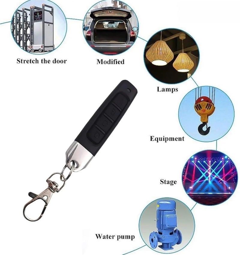 Garage Door Remote, 433MHz Door Remote Control Universal 4 Keys Copy Garage Cloning Electric Gate Controller Duplicator Key(Gray) - Image 3