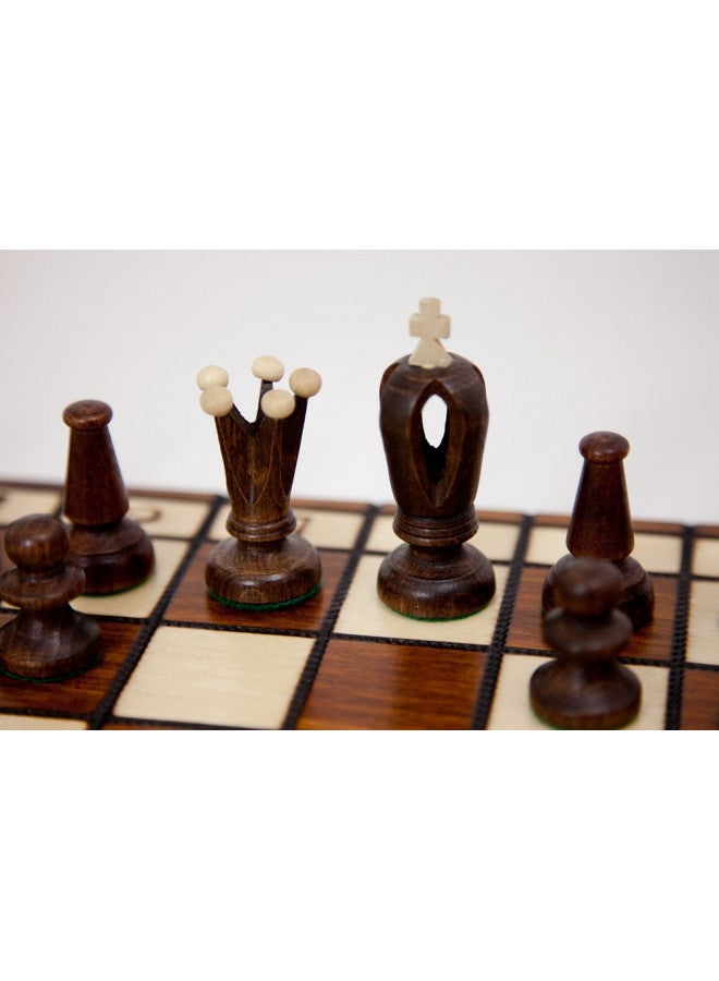 Wegiel Handmade Royal 36 European Chess Set - Wooden 14.2 Inch Board Hornbeam & Sycamore Pieces - Image 4