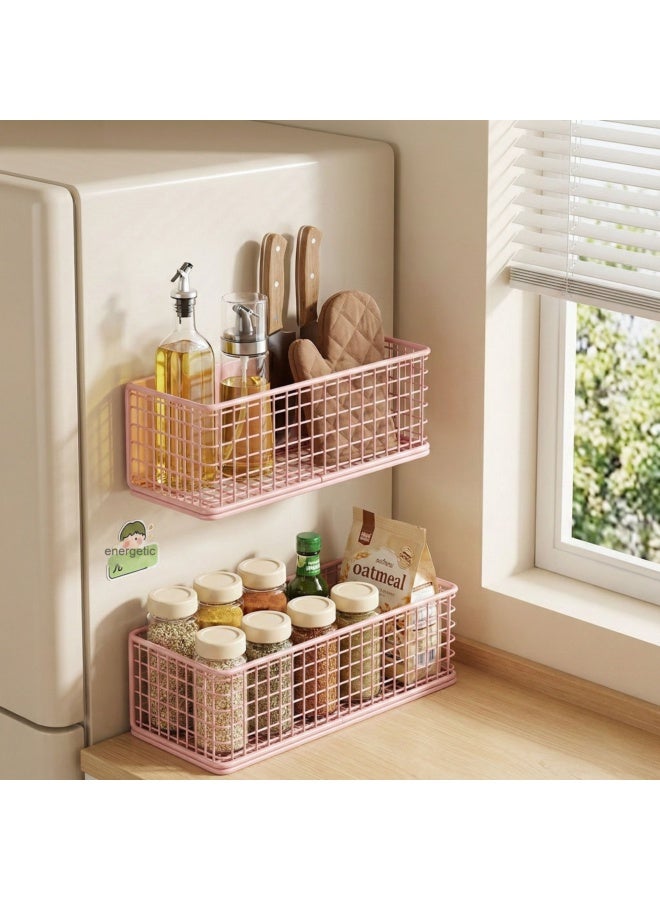 NeeMee Strong Magnetic Refrigerator Shelf Spice Organizer Creative Refrigerator Magnet Magnetic Side Kitchen Spice Rack - Image 3