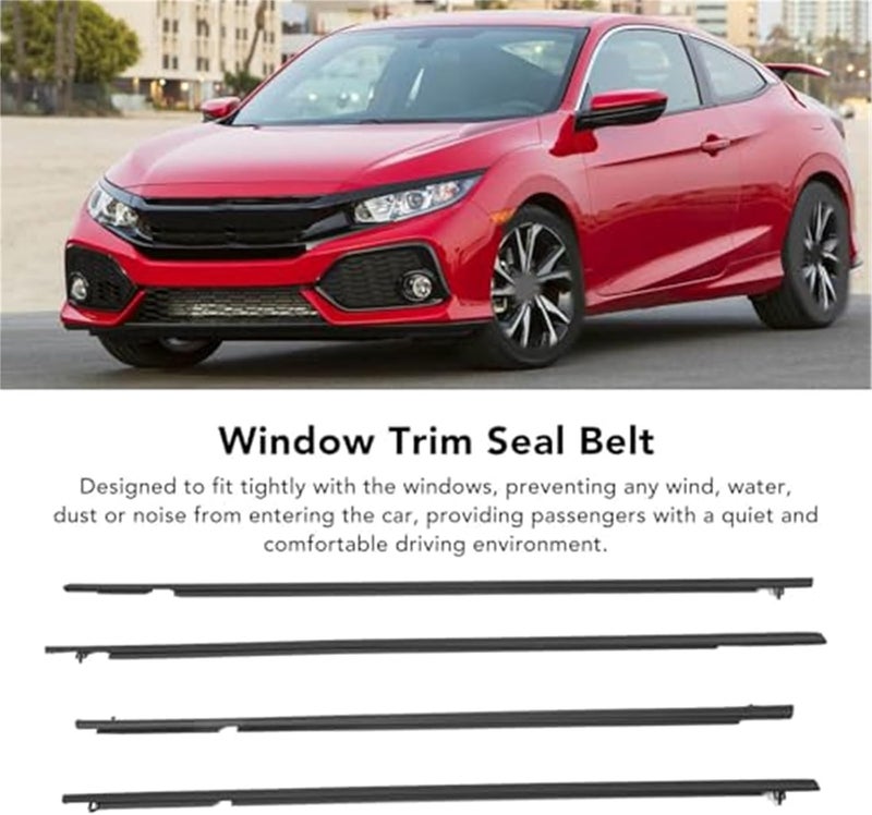 Vuzmode 4PCS Weatherstrip Window Seal for Civic Sedan 2006-2011 - Image 3