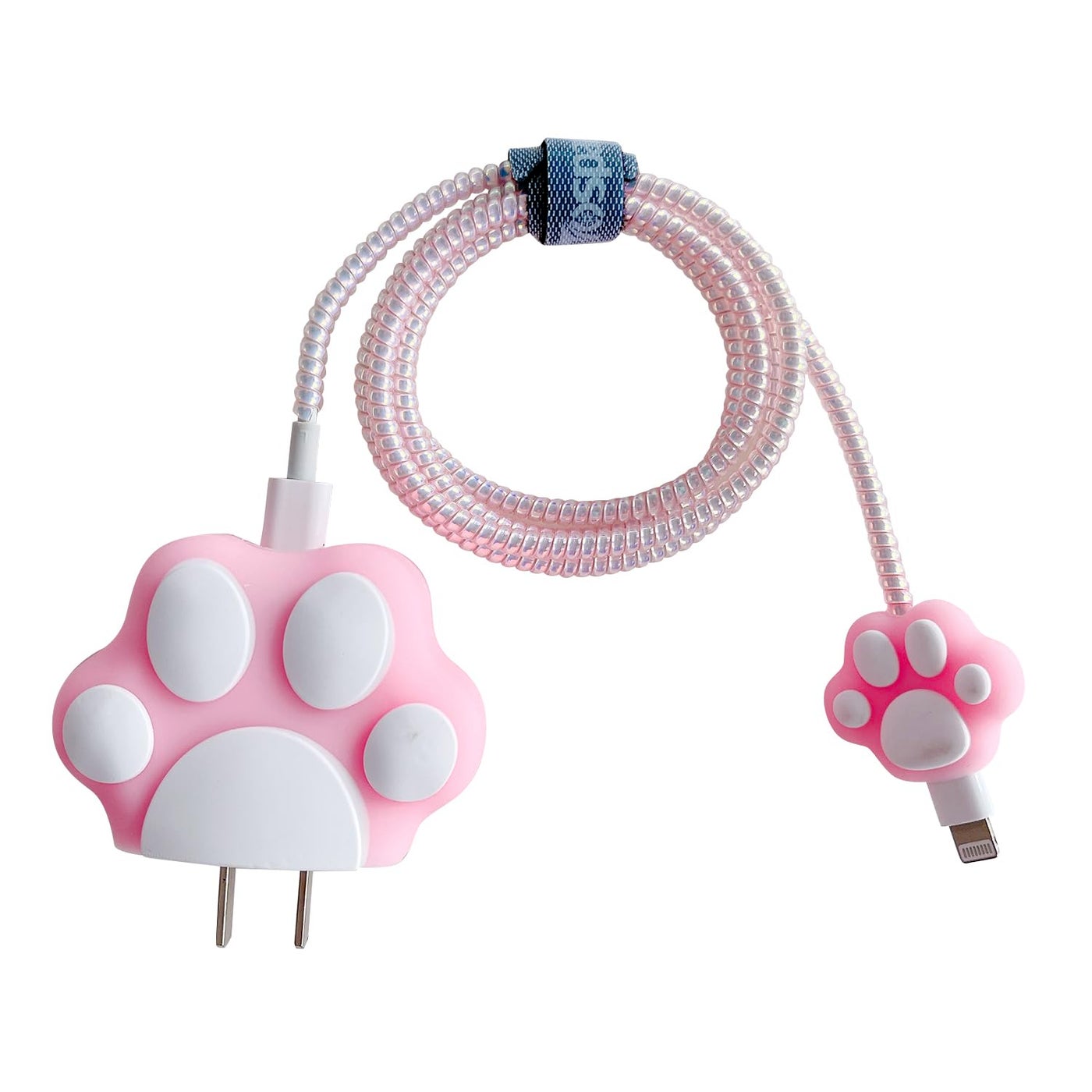 3D Cute Cartoon Charger Protector Case - Compatible for Apple 20W USB-C Power Adapter and Lightning Cable, No.09(4 in1)