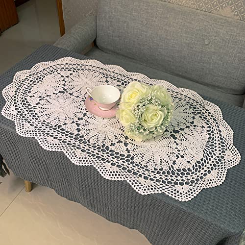 USTIDE 90 inch Handmade Crochet Tablecloth Beige Cotton Lace Tablecloths Elegant Kitchen Wedding Table Covers - Image 2