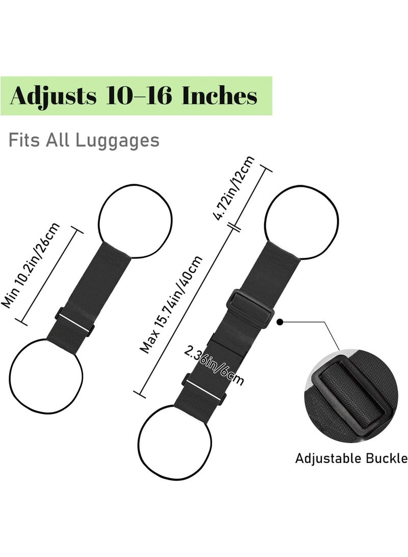 2 Pack Adjustable Luggage Connector Straps Black, Multi Purpose Elastic Suitcase Add A Bag Belt, Heavy Duty Travel Accessory for Stacking Carry On Bags & Luggage Bundling - Image 2