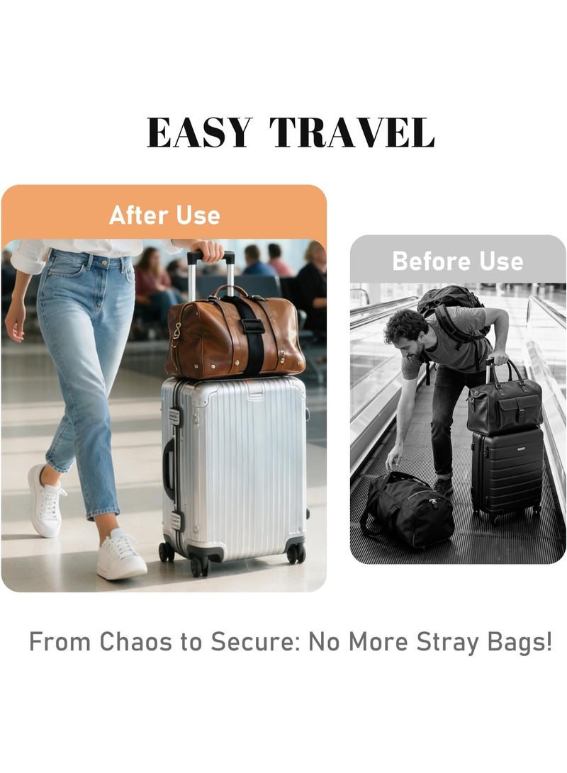 2 Pack Adjustable Luggage Connector Straps Black, Multi Purpose Elastic Suitcase Add A Bag Belt, Heavy Duty Travel Accessory for Stacking Carry On Bags & Luggage Bundling - Image 4