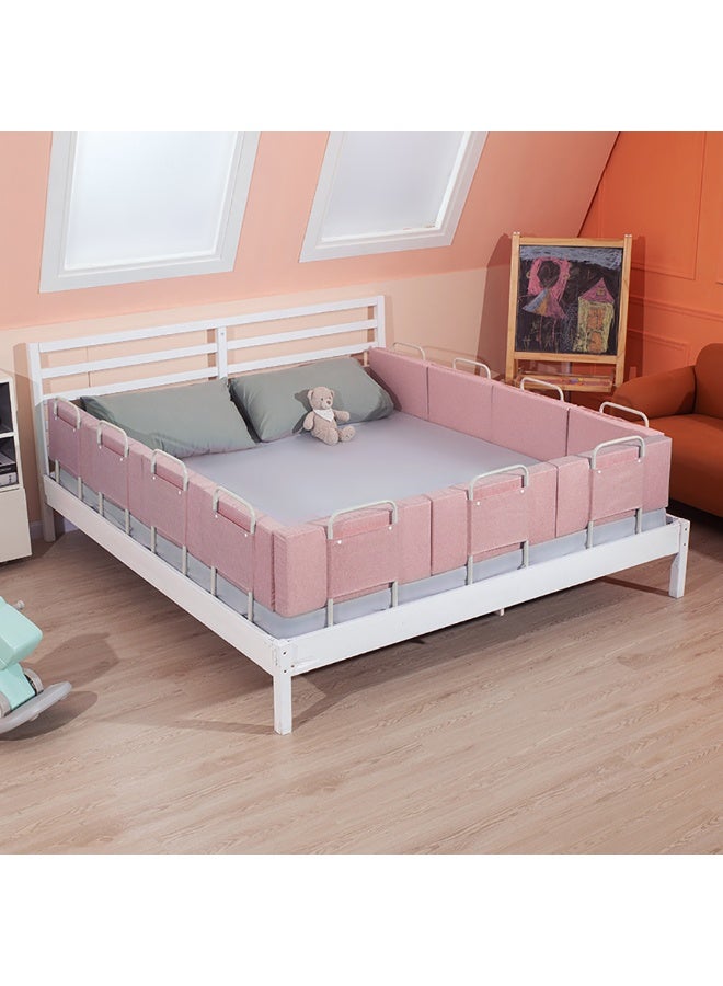 Baby Bed Rail Guard - Free Combination Bed Barrier 2pcs Soft Safety Bed Fence Falling Protector for Newborn Toddler & Kids Height Adjustable Universal Bed Guardrail (Pink)  - Image 3