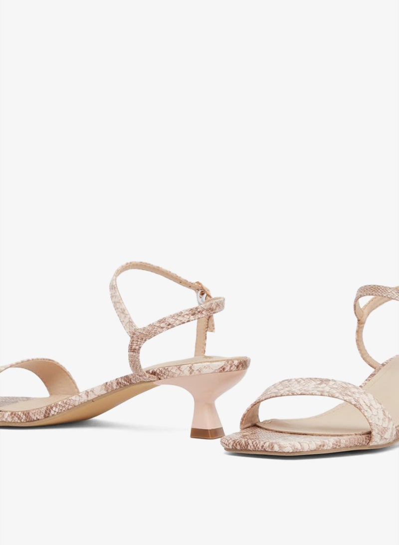 Styli Animal Textured Ankle Strap Kitten Heel Sandals - Image 3