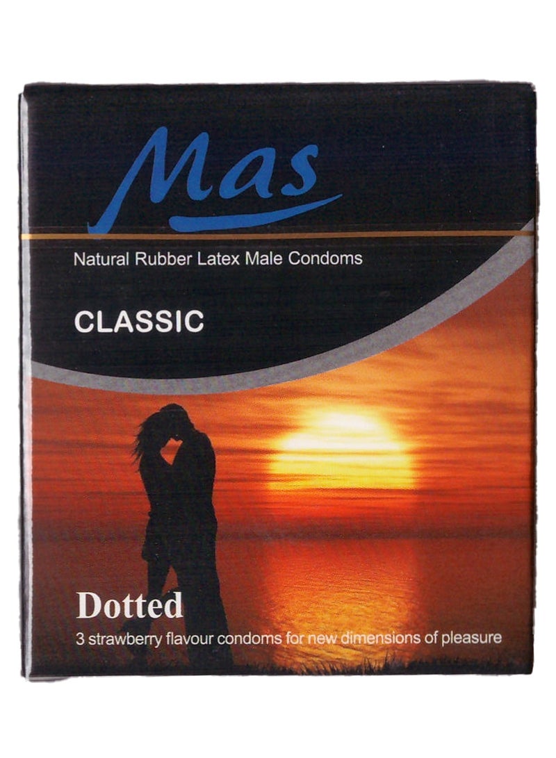 MAS MAS Classic Dotted Natural Latex Condoms, Pack of 24 Pack of 3 condoms  - Image 2