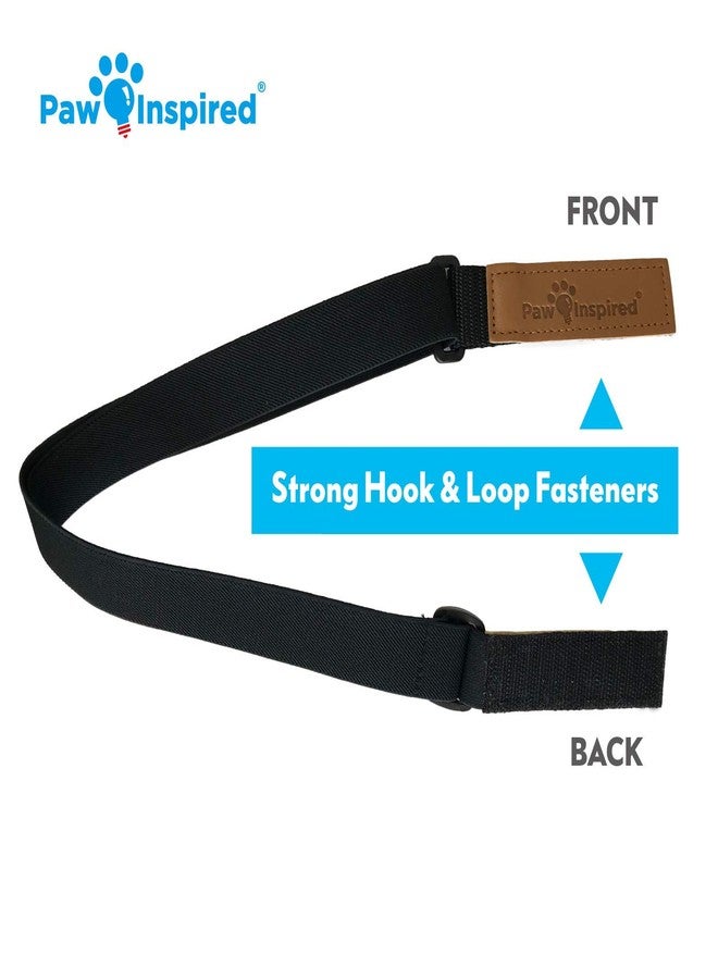 Paw Inspired Dog Diaper Suspenders with Velcro Fasteners | Stretchy Adjustable Suspenders for Female and Male Disposable and Washable Diapers | Fits Small, Medium and Large Size Pets (S/M, Black) - Image 4