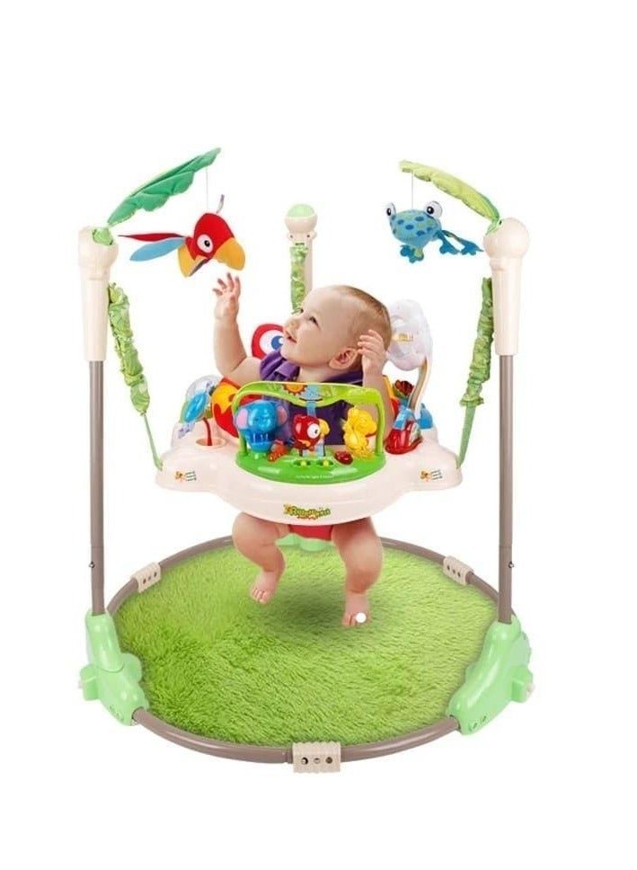 360 Degrees Jumper Walker Bouncer Activity Seat - Baby Bouncer Jumperoo Activity Center with Music, Lights, and Developmental Features in Unisex Green - Image 2