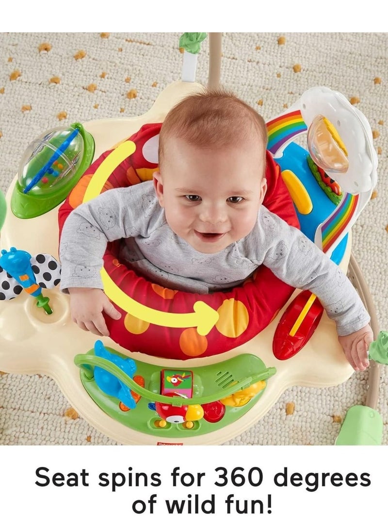 360 Degrees Jumper Walker Bouncer Activity Seat - Baby Bouncer Jumperoo Activity Center with Music, Lights, and Developmental Features in Unisex Green - Image 3