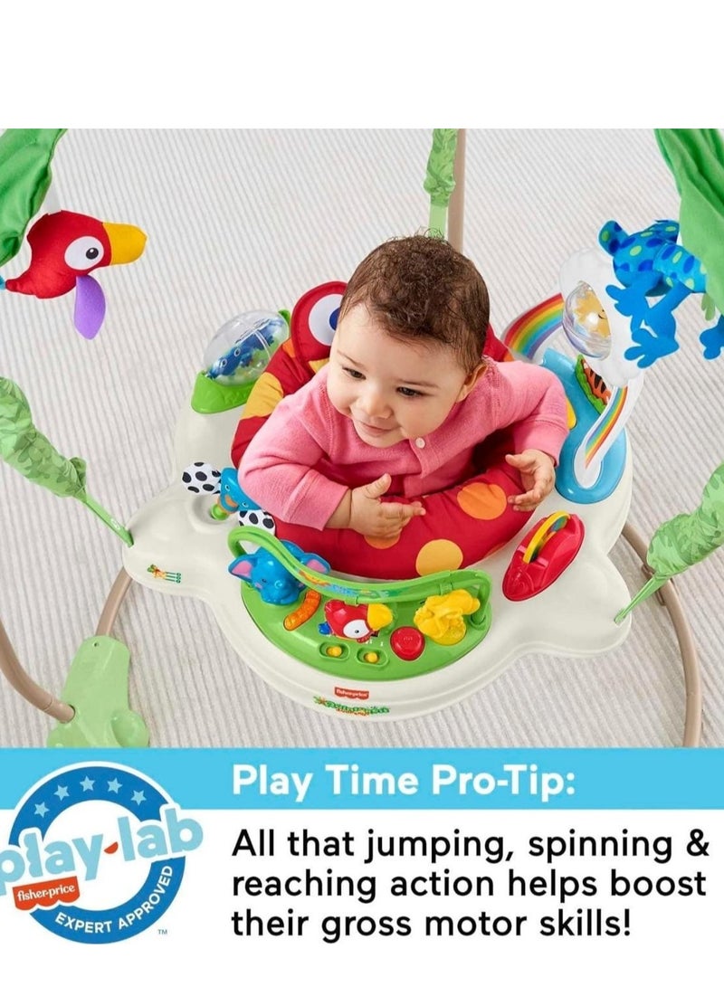 360 Degrees Jumper Walker Bouncer Activity Seat - Baby Bouncer Jumperoo Activity Center with Music, Lights, and Developmental Features in Unisex Green - Image 5