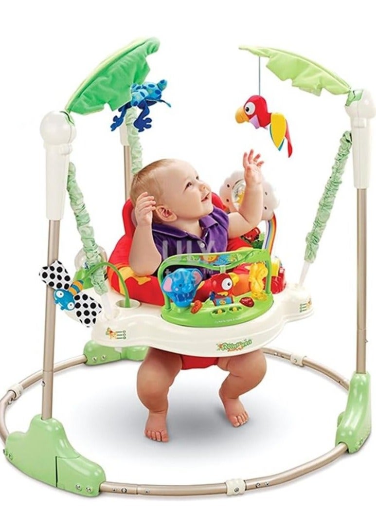 360 Degrees Jumper Walker Bouncer Activity Seat - Baby Bouncer Jumperoo Activity Center with Music, Lights, and Developmental Features in Unisex Green - Image 1