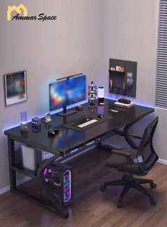 Computer Desk Riyadh Ammar Space PC Computer Desk with Bookshelf 2 Tier Gaming Desk Modern ...