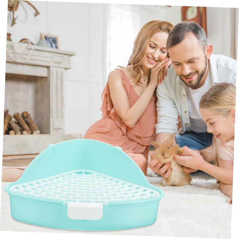 Detachable Triangle Corner Pet Urinal Potty For Rabbits Guinea Pigs With Splash Edges - Image 4
