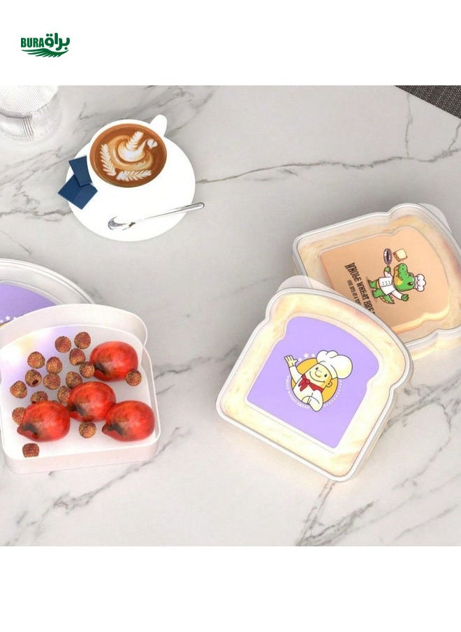 BURAQ - 1pc Transparent Toast Packaging Box, Square Sealed Plastic Lunch Box Toast Packaging Box Baking Sliced Bread Thick Slice Rolls Pastry Box, Convenient And Useful, Bringing Happiness To Life - Image 1