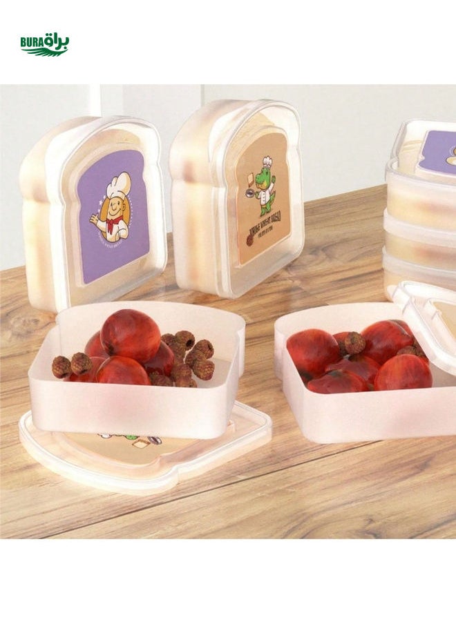 BURAQ - 1pc Transparent Toast Packaging Box, Square Sealed Plastic Lunch Box Toast Packaging Box Baking Sliced Bread Thick Slice Rolls Pastry Box, Convenient And Useful, Bringing Happiness To Life - Image 1
