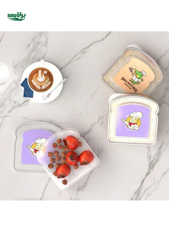 BURAQ - 1pc Transparent Toast Packaging Box, Square Sealed Plastic Lunch Box Toast Packaging Box Baking Sliced Bread Thick Slice Rolls Pastry Box, Convenient And Useful, Bringing Happiness To Life - Image 1