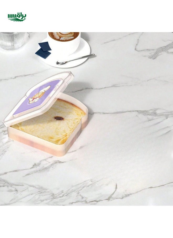 BURAQ - 1pc Transparent Toast Packaging Box, Square Sealed Plastic Lunch Box Toast Packaging Box Baking Sliced Bread Thick Slice Rolls Pastry Box, Convenient And Useful, Bringing Happiness To Life - Image 1
