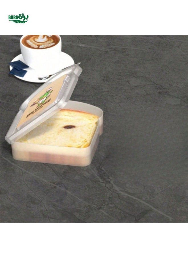 BURAQ - 1pc Transparent Toast Packaging Box, Square Sealed Plastic Lunch Box Toast Packaging Box Baking Sliced Bread Thick Slice Rolls Pastry Box, Convenient And Useful, Bringing Happiness To Life - Image 1