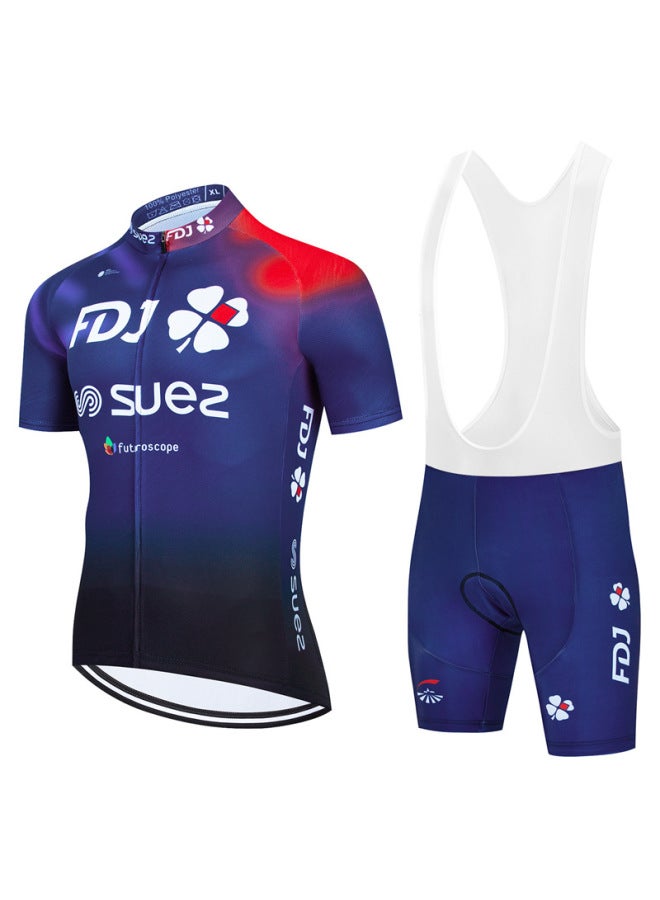 Fdj Summer Cycling Suit Bicycle Short-sleeved Shorts Men's And Women's Mountain Road Clothing Team Version Cycling Clothing