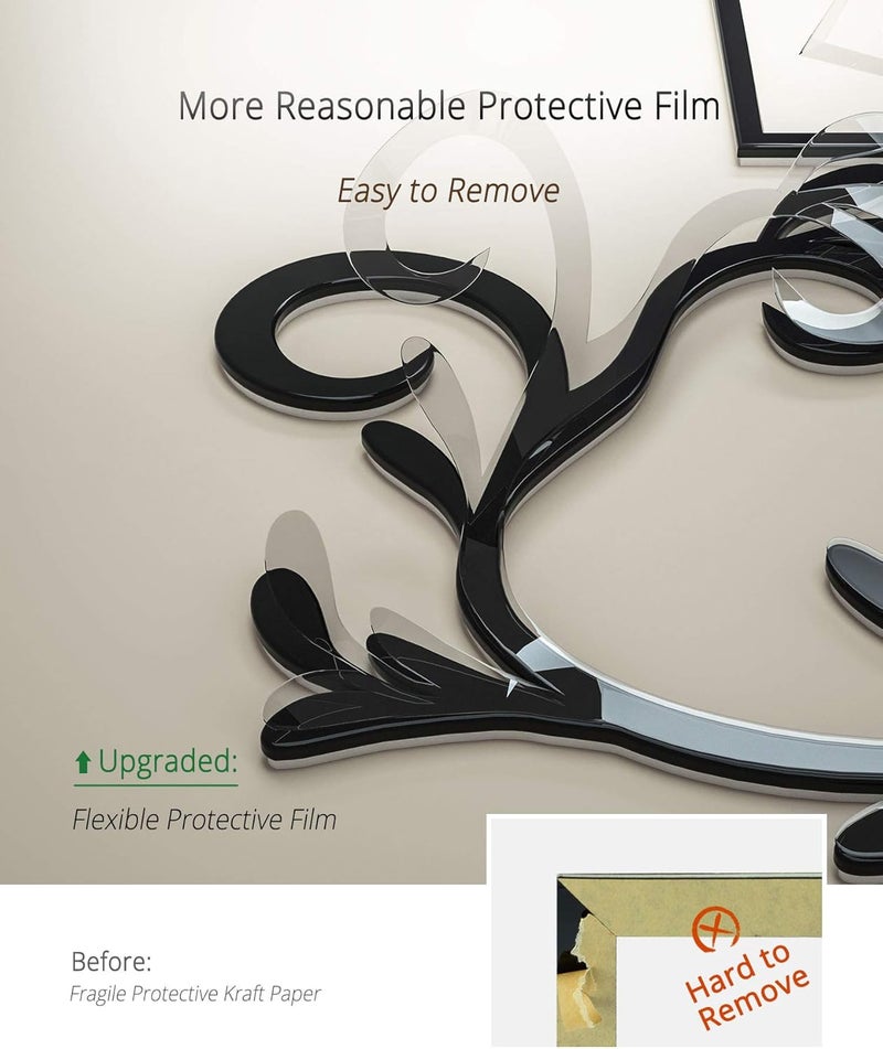 DecorSmart ديكورسمارت لوف فاميلي تري إطار صور كولاج قابل للإزالة ثلاثي الأبعاد DIY ملصقات ديكور حائط أكريليك مع اقتباس ملهم لغرفة المعيشة - Image 5