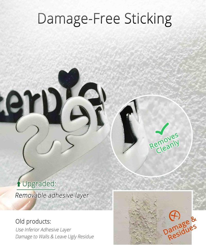 DecorSmart ديكورسمارت لوف فاميلي تري إطار صور كولاج قابل للإزالة ثلاثي الأبعاد DIY ملصقات ديكور حائط أكريليك مع اقتباس ملهم لغرفة المعيشة - Image 3