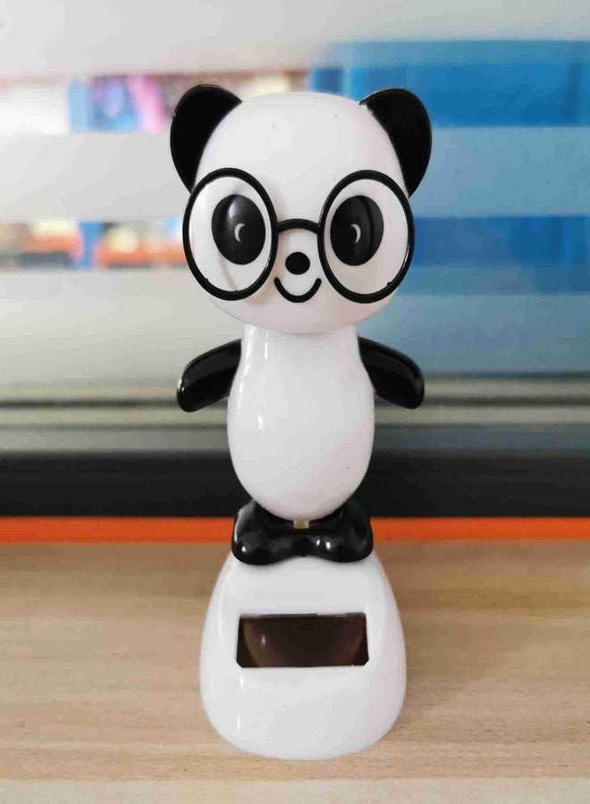 Qintreesify Black and White Solar Dancing Panda Bear Tiger - Shaking, Car Dashboard Ornament, Dancing Animal Figurine for Home Desk Decorations, Solar Power Kit - Image 5